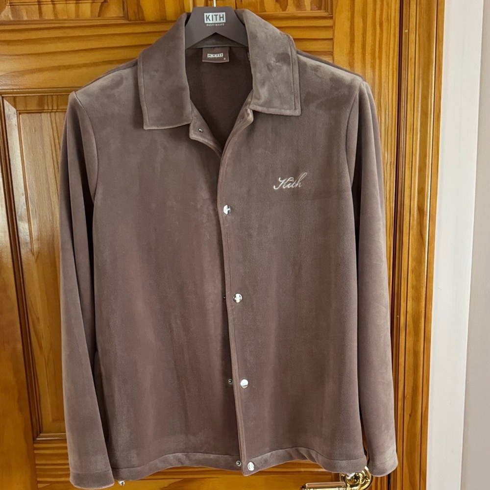 Kith velour coaches jackets for Men - dusty Mauve